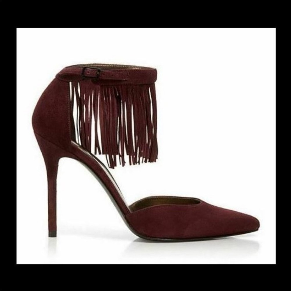 NEW Stuart Weitzman Fringelica Suede Pumps - Picture 2 of 13